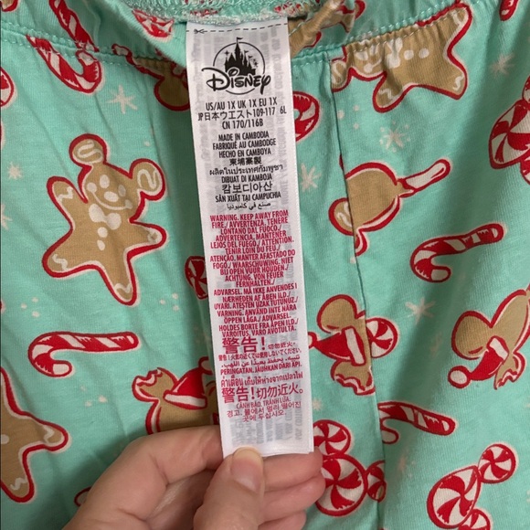 Disney Parks Mint Gingerbread  CandyCane Holiday Christmas Mickey Pajama  Set - Picture 10 of 10